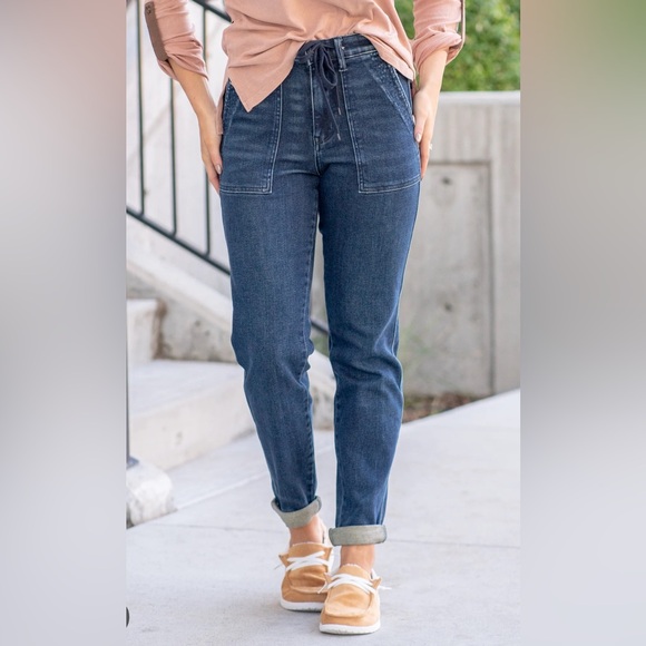 Judy Blue Denim - JUDY BLUE JEANS JANIE HIGH RISE DOUBLE CUFFED BOYFRIEND JOGGER Size 11 or 30